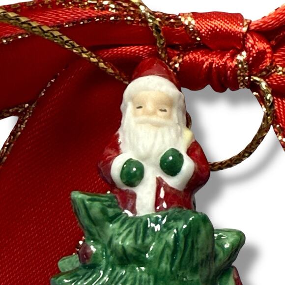 VTG Spode Porcelain Christmas Tree Hinged Trinket Box Ornament Collectible 3” - Picture 7 of 13